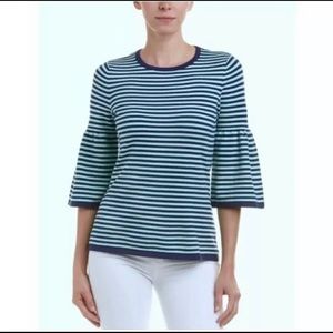 Sail To Sable Stripe Knit Bell Sleeved Top Small